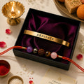 Natural Stone Rakhi & Personalised Bracelet Gift Set